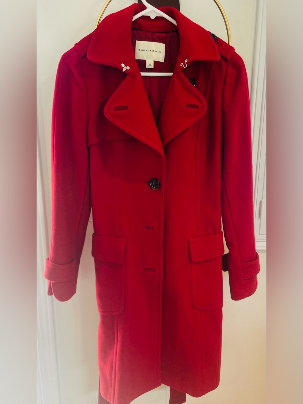 Banana Republic Red Wool Trench Coat